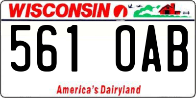 WI license plate 561OAB