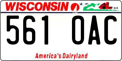 WI license plate 561OAC