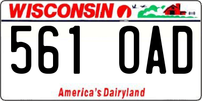 WI license plate 561OAD