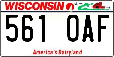 WI license plate 561OAF