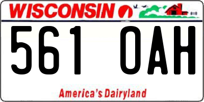 WI license plate 561OAH