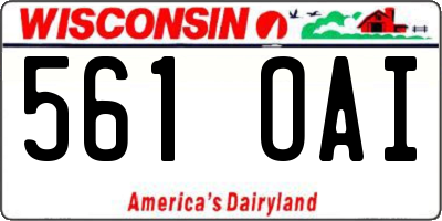 WI license plate 561OAI