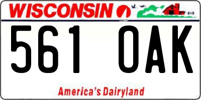 WI license plate 561OAK