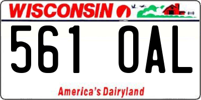 WI license plate 561OAL