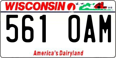 WI license plate 561OAM