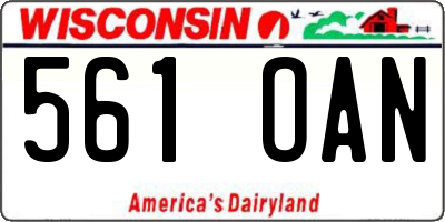 WI license plate 561OAN