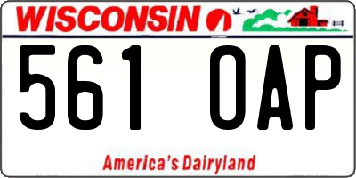 WI license plate 561OAP