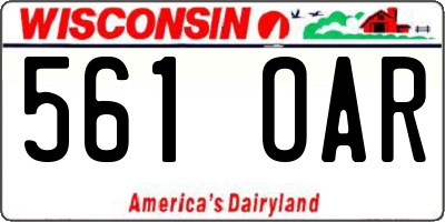 WI license plate 561OAR