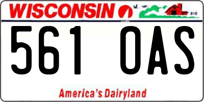 WI license plate 561OAS