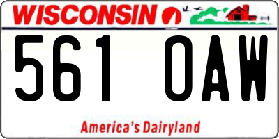 WI license plate 561OAW