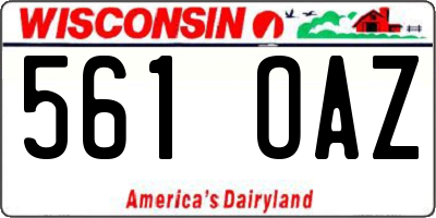 WI license plate 561OAZ