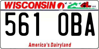 WI license plate 561OBA
