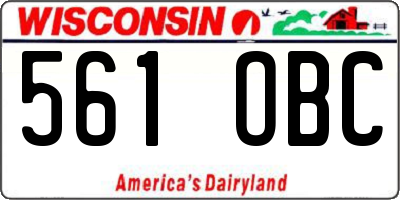 WI license plate 561OBC