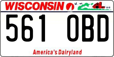 WI license plate 561OBD