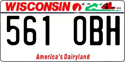 WI license plate 561OBH