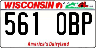 WI license plate 561OBP