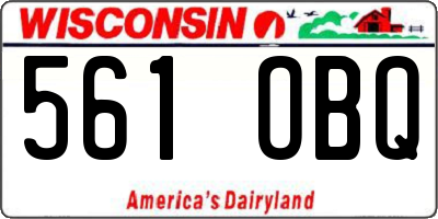 WI license plate 561OBQ