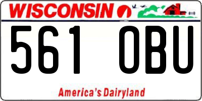 WI license plate 561OBU