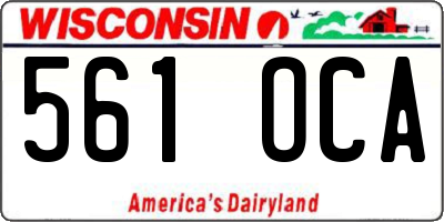 WI license plate 561OCA