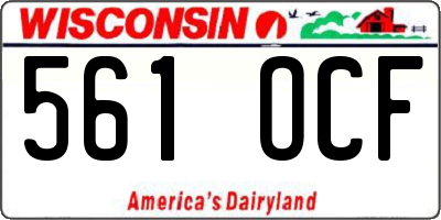 WI license plate 561OCF
