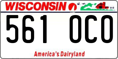 WI license plate 561OCO