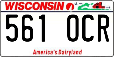 WI license plate 561OCR
