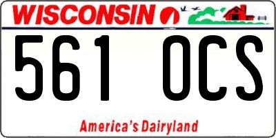 WI license plate 561OCS