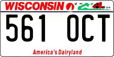 WI license plate 561OCT