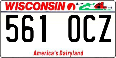 WI license plate 561OCZ