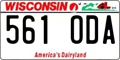WI license plate 561ODA