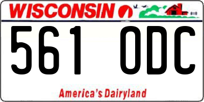 WI license plate 561ODC