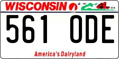 WI license plate 561ODE