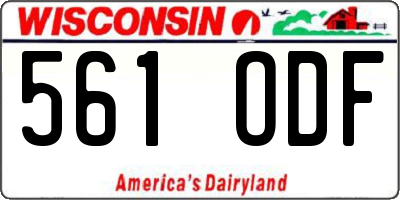 WI license plate 561ODF