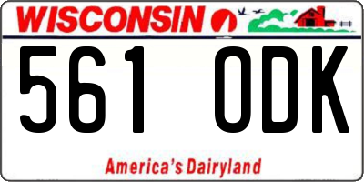 WI license plate 561ODK