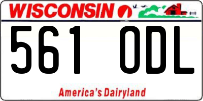 WI license plate 561ODL