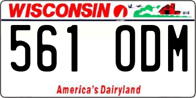 WI license plate 561ODM