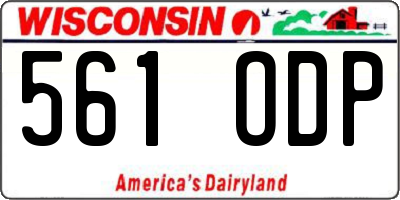 WI license plate 561ODP