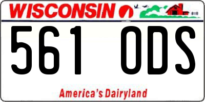 WI license plate 561ODS