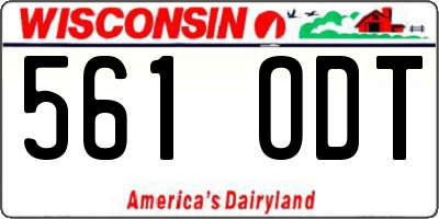 WI license plate 561ODT