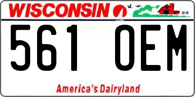 WI license plate 561OEM