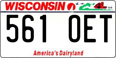 WI license plate 561OET