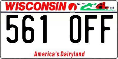 WI license plate 561OFF
