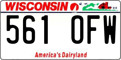 WI license plate 561OFW
