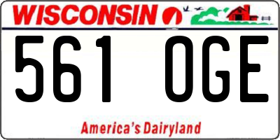 WI license plate 561OGE