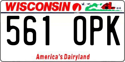 WI license plate 561OPK