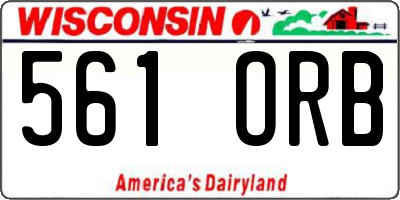 WI license plate 561ORB