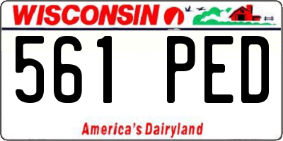 WI license plate 561PED