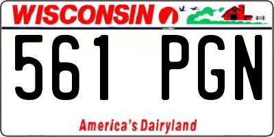 WI license plate 561PGN