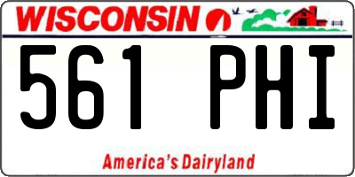 WI license plate 561PHI