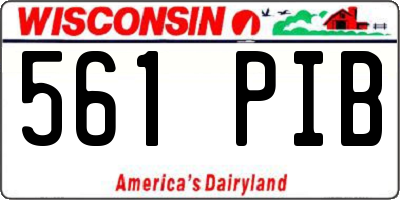 WI license plate 561PIB